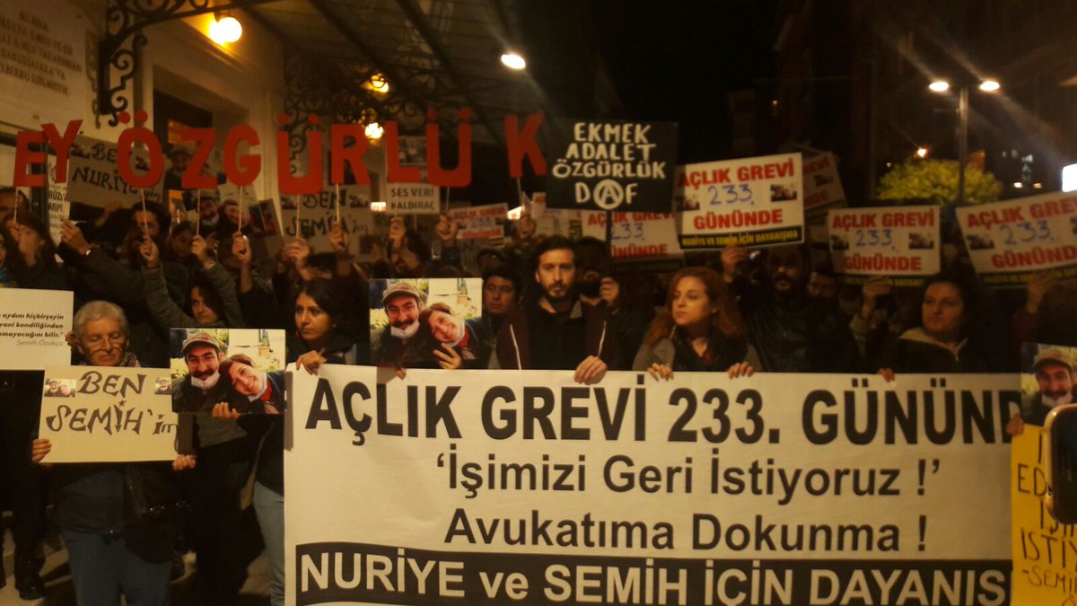 Açlık Grevinin 233. gününde Nuriye ve Semih için Kadıköy’de eylem