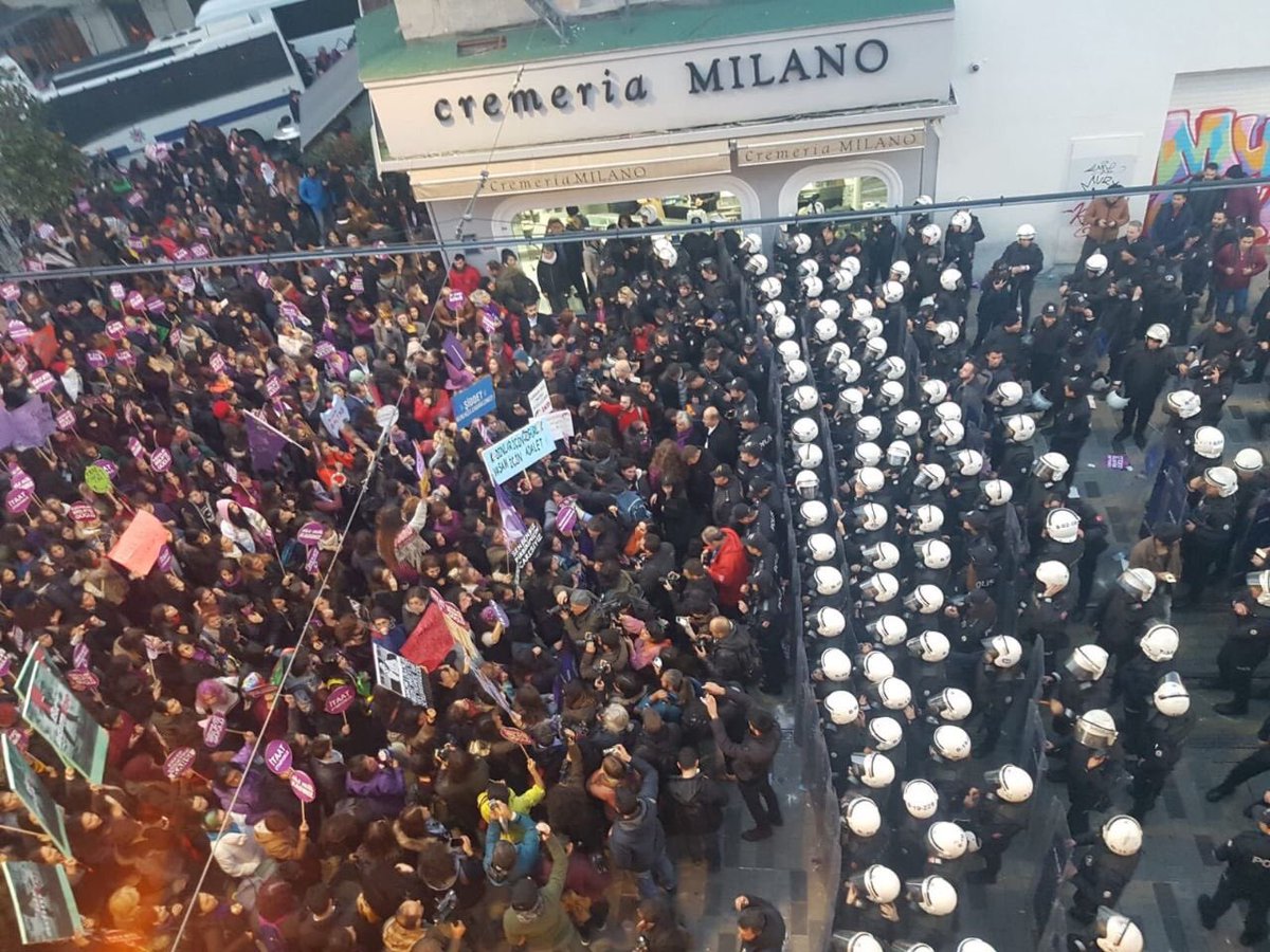 25 Kasım kadın yürüyüşü’nde polis saldırısı ve direniş
