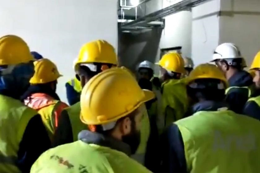 Galataport şantiyesinde çalışan işçiler koronavirüs için önlem alınmadığı için greve başladı
