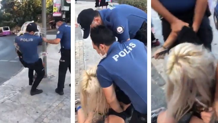 Kadıköy’de bir kadın maskeyi düzgün takmadığı bahanesiyle polisler tarafından darp edilerek gözaltına alındı
