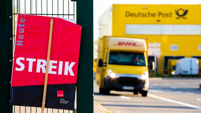 Toplu pazarlık görüşmelerindeki anlaşmazlık sonrası Deutsche Post çalışanları fiili grevlerle mücadele ediyor
