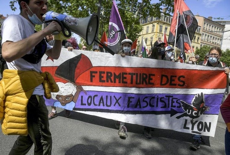Lyon’da artan faşist saldırılara karşı antifaşistler sokağa çıktı