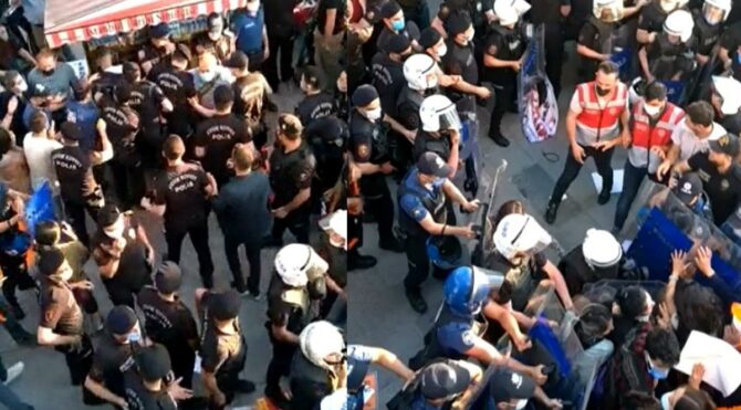 Kadıköy’de ‘mafya iktidarına son’ sloganıyla eylem yapmak isteyenlere polis saldırdı