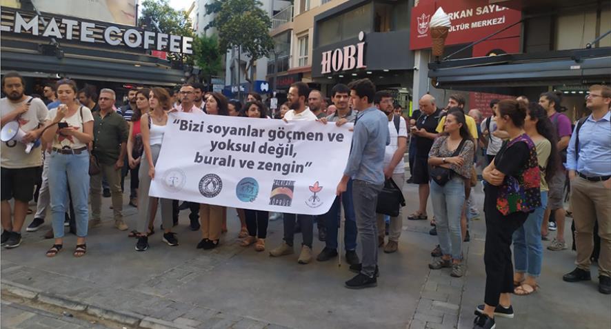 İzmir’de Harmandalı GGM’de yaşananlara karşı eylem: Bizi soyanlar göçmen ve yoksul değil, buralı ve zengin